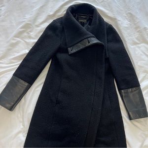 Club Monaco 100% Italian Wool and leather in size XS in black